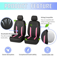 Carleef pink cooling seat cover close-up of foam padding and mesh seams