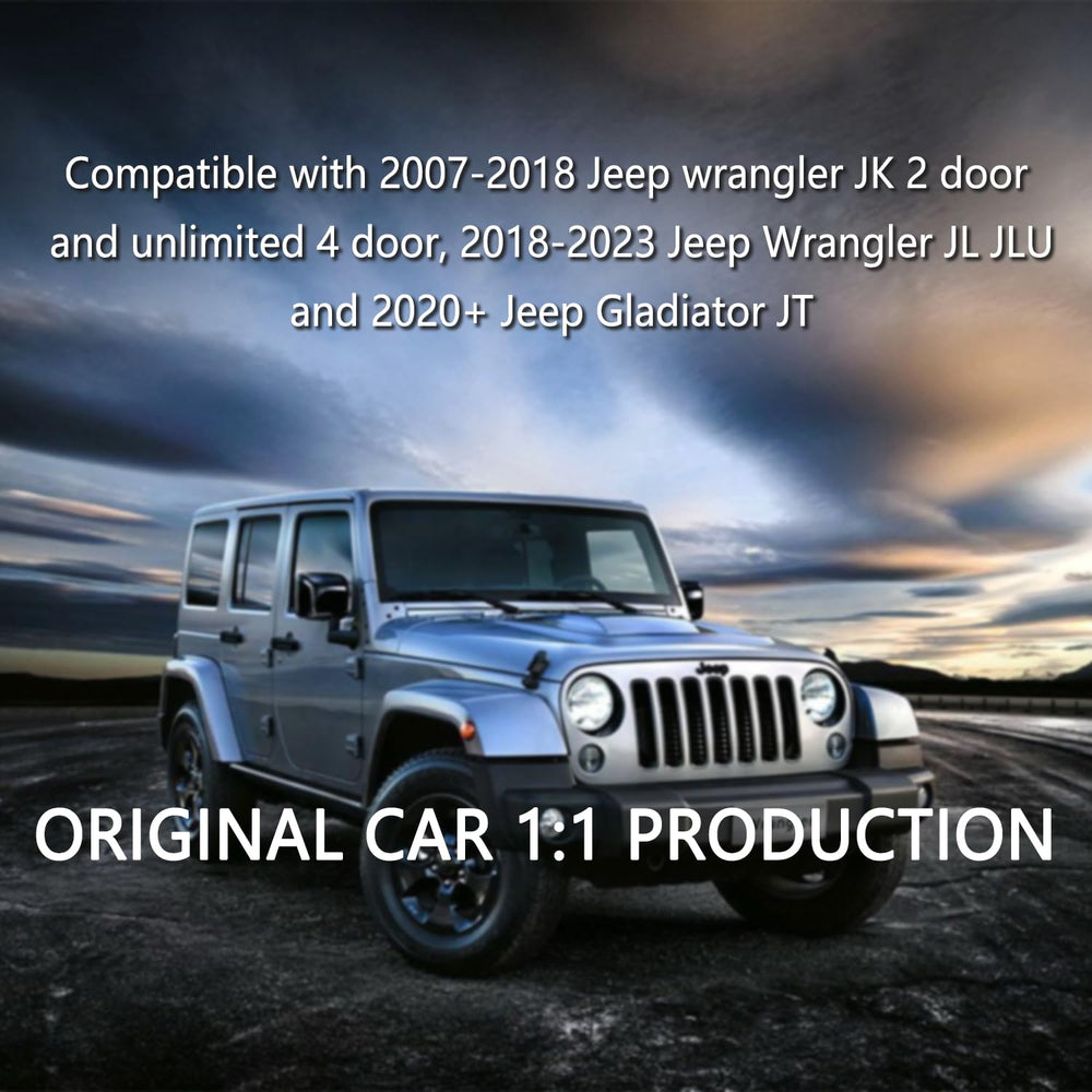 Carleef US flag hood pin installation demonstrates drill-free setup for Jeep Wrangler