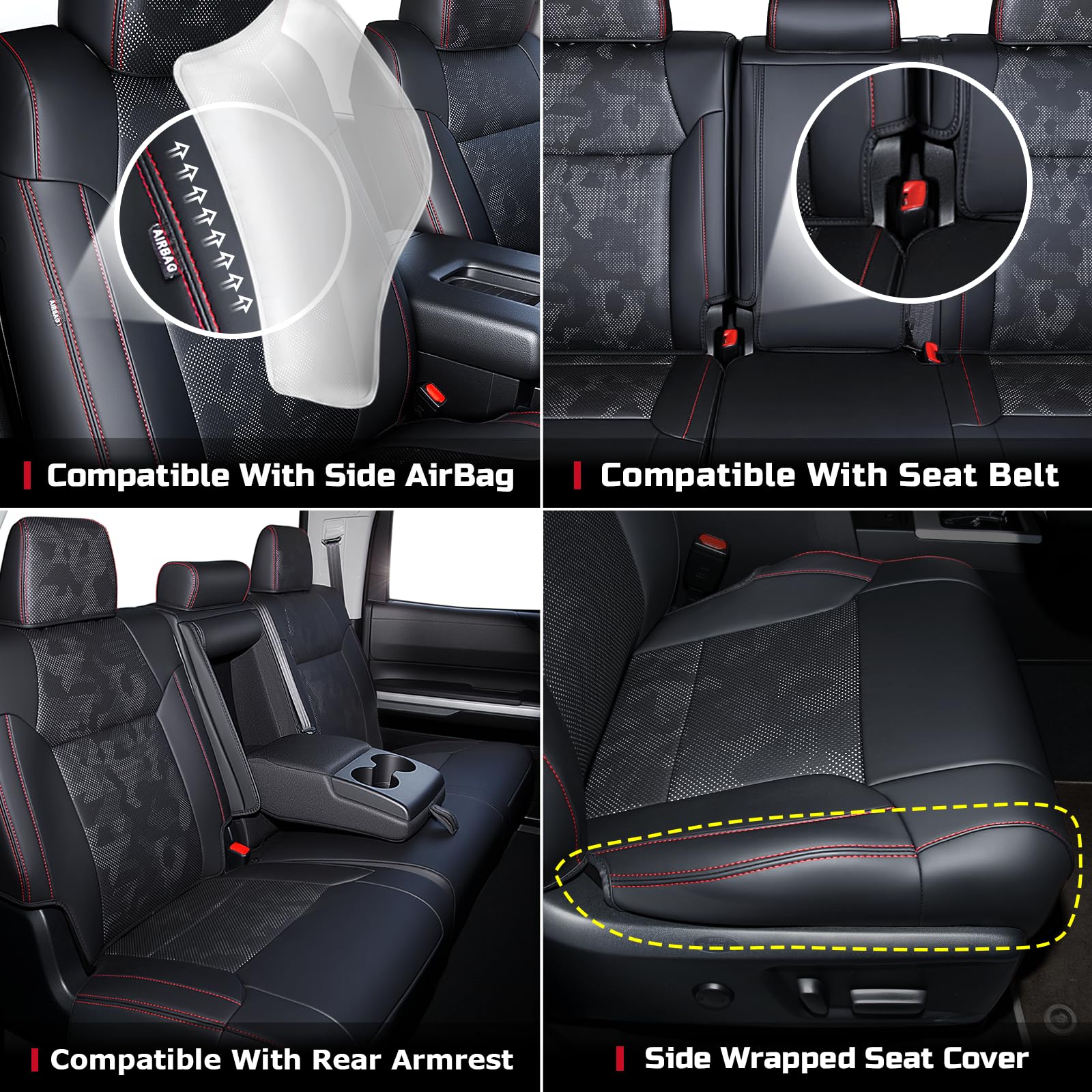 Carlimeki seat covers compatible with airbags and belts for safety.
