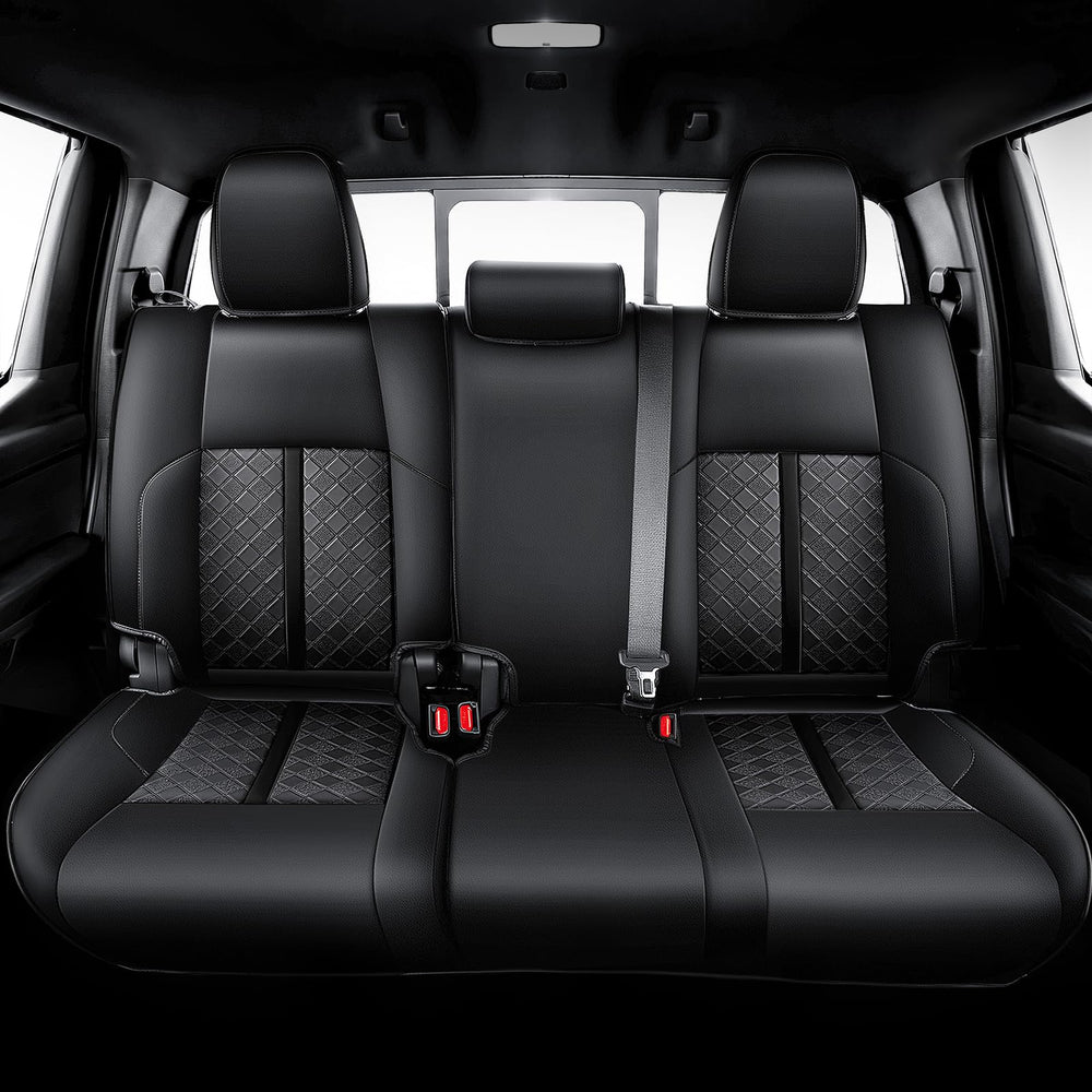 Carlimeki leather seat covers for Tacoma 4th Gen rear seats, durable and easy to clean