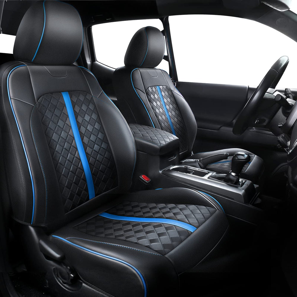 Carlimeki leather seat covers for Tacoma Gen 3 front seats offer tailored protection.