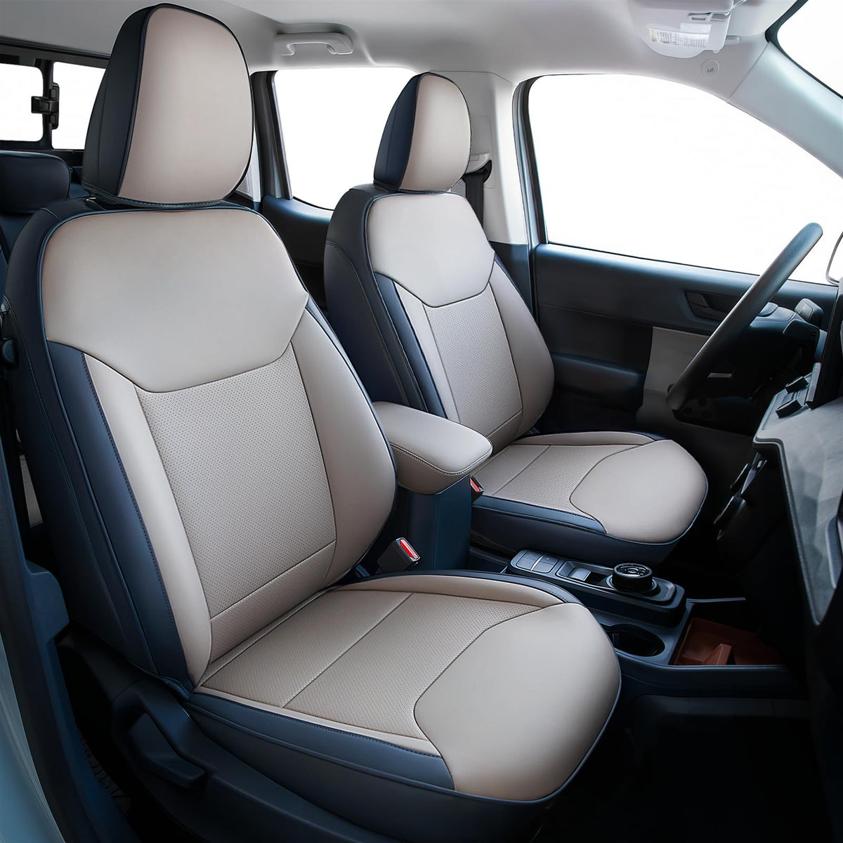 Carlimeki Maverick seat cover close-up texture shows premium faux leather durability.