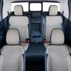 Carlimeki Maverick seat covers with side airbags compatibility close-up.
