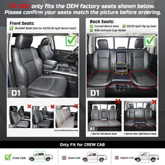 Carlimeki Ram 1500 D1 rear bench seat cover guards split seats and keeps interior clean