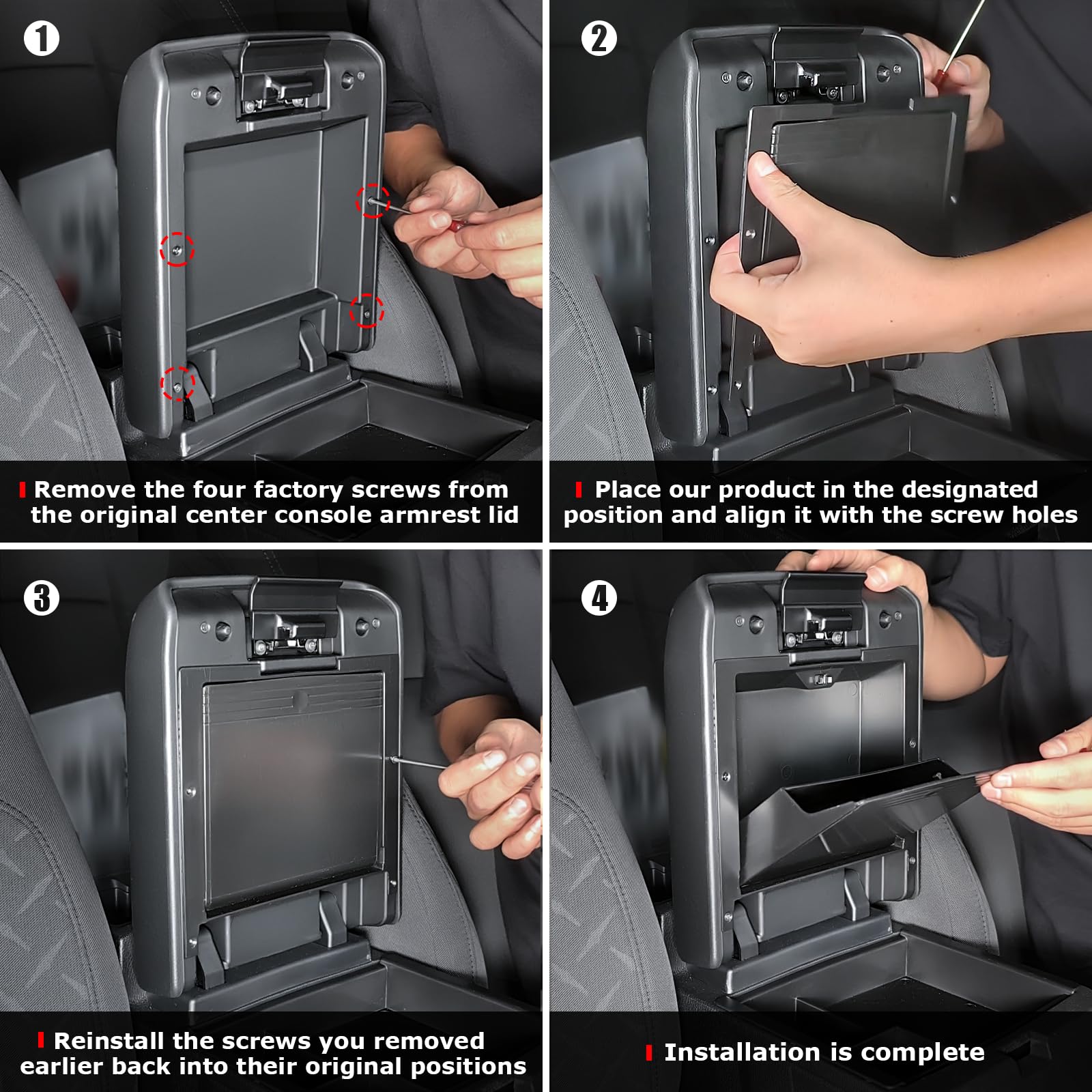 Carlimeki Tacoma center console note not for Hybrid trims compatibility reminder