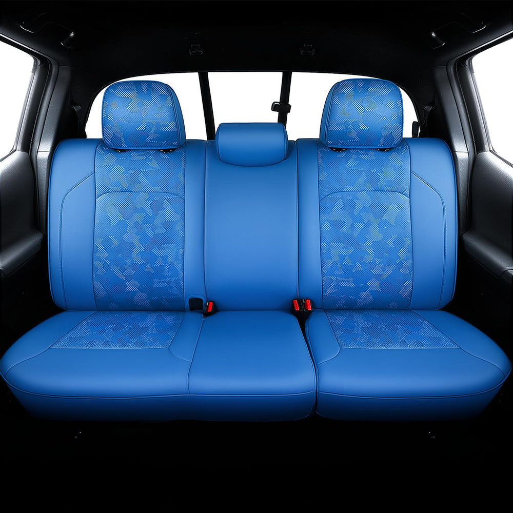Carlimeki leather seat cover close-up shows genuine texture and durability for Tacoma Gen3.