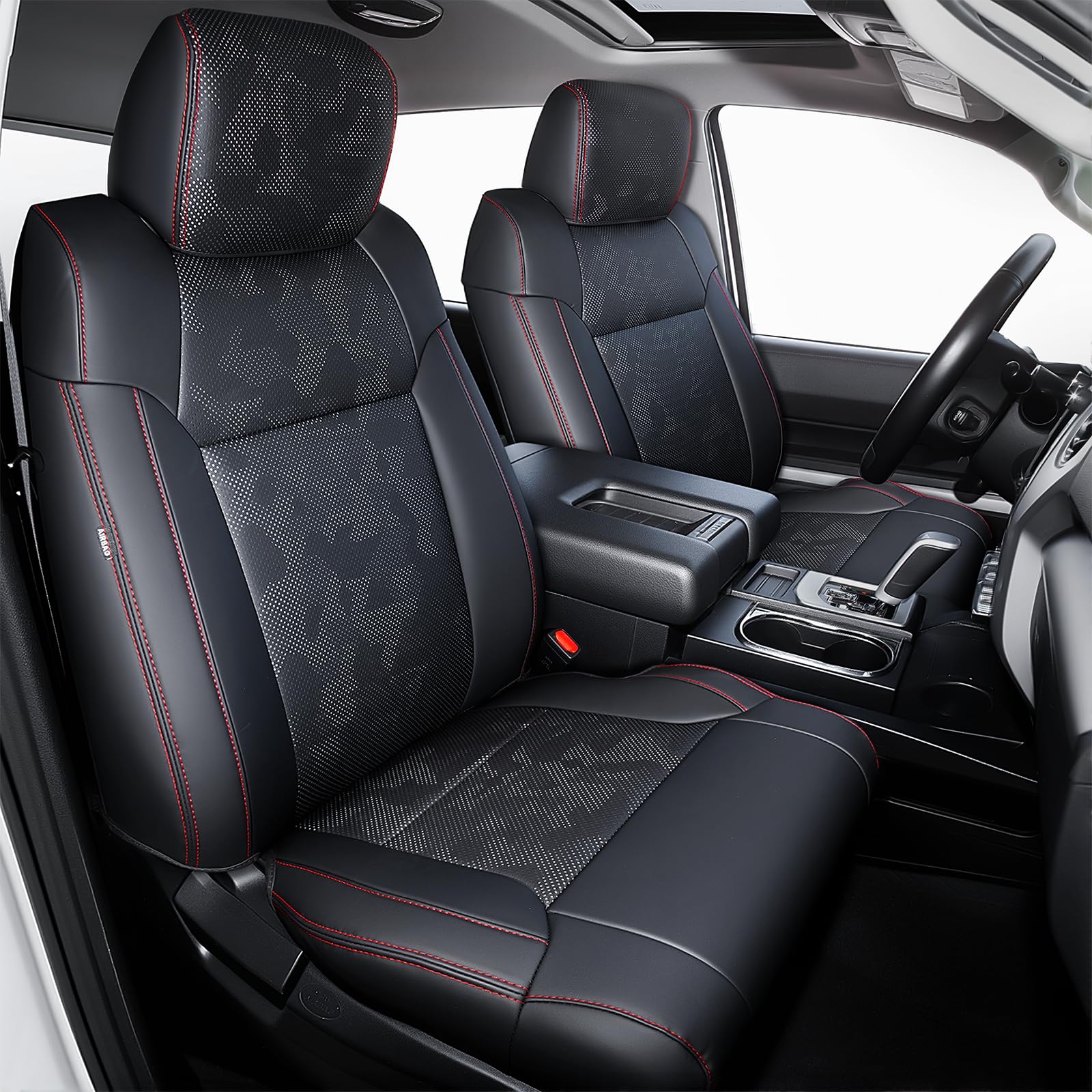Carlimeki Tundra seat covers full set protects seats with premium faux leather.
