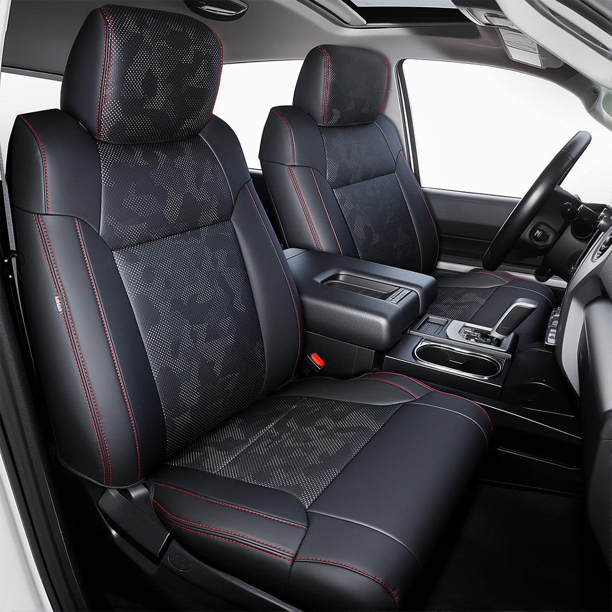 Carlimeki Tundra seat covers full set protects seats with premium faux leather.