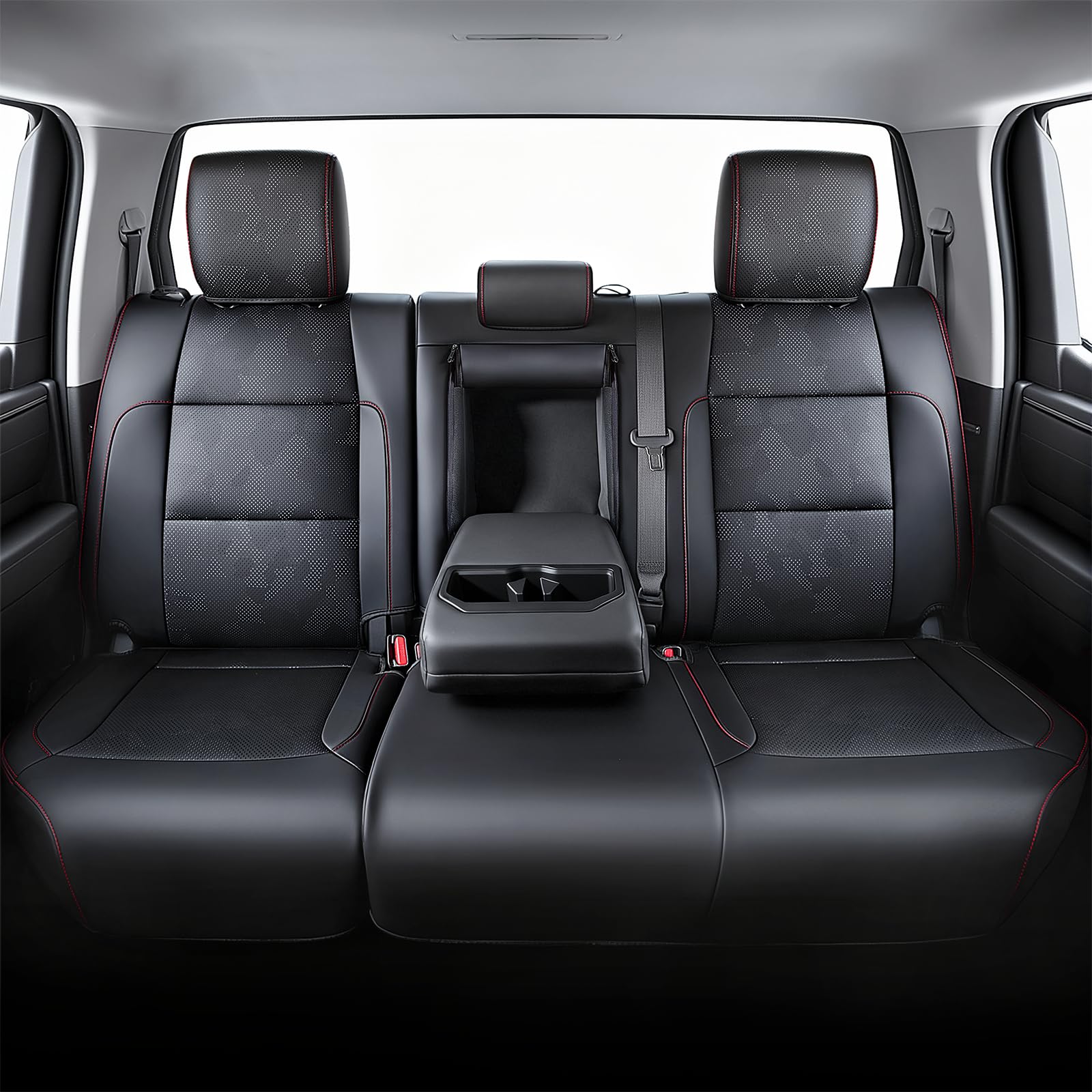 Detail shot of Carlimeki seat cover stitching demonstrating durable craftsmanship