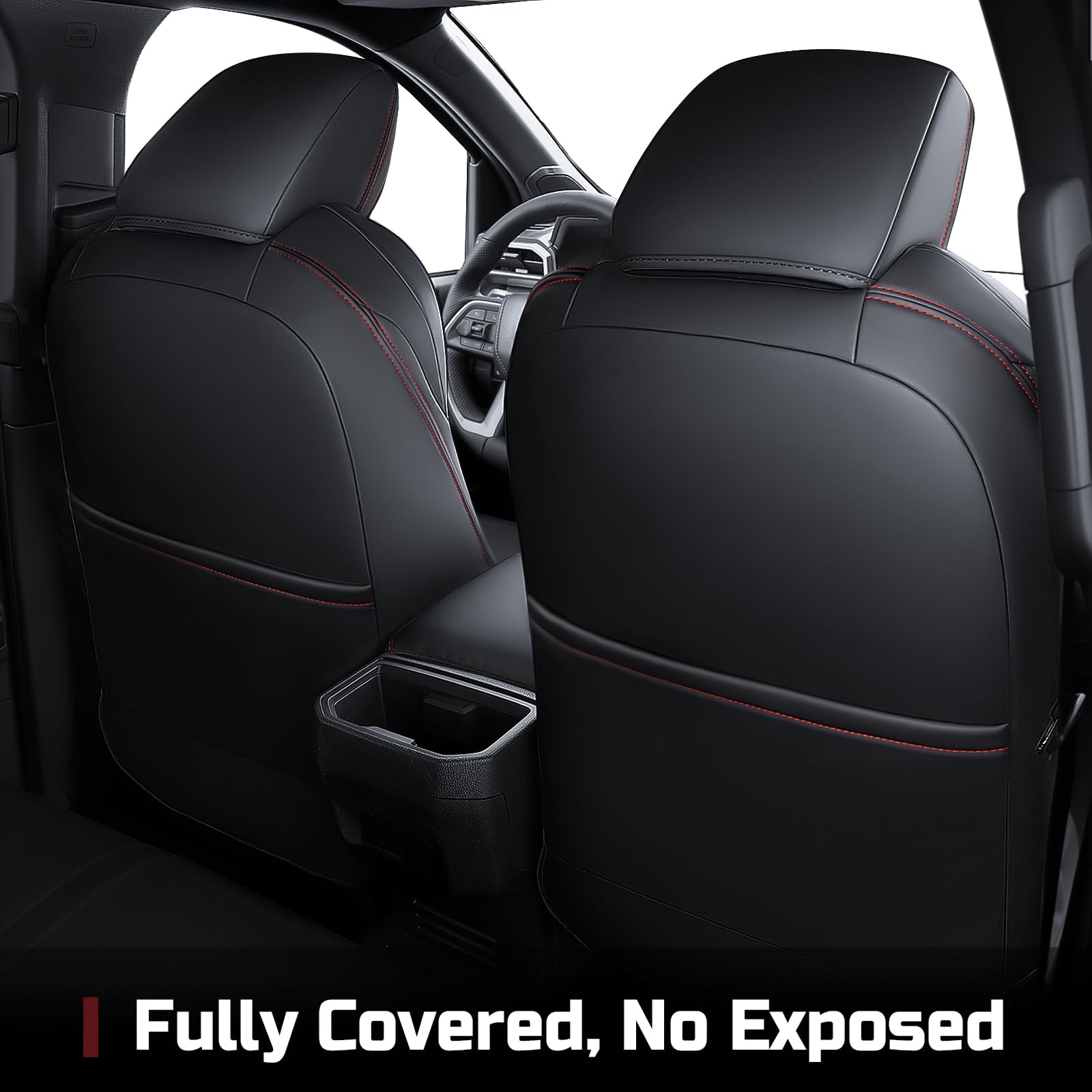 Carlimeki waterproof leather seat covers keep Tacoma interior clean in all weather.