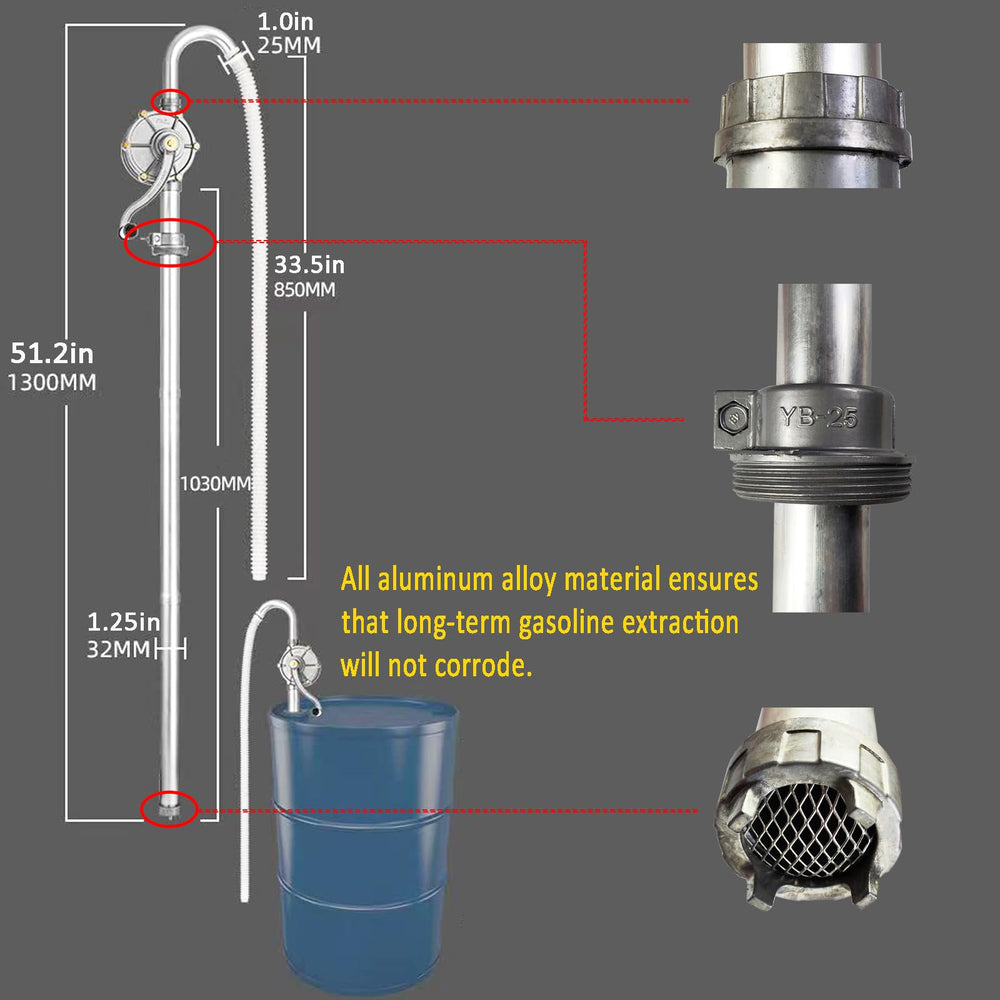 CARLKEMIAN drum pump handle close up highlights smooth operation