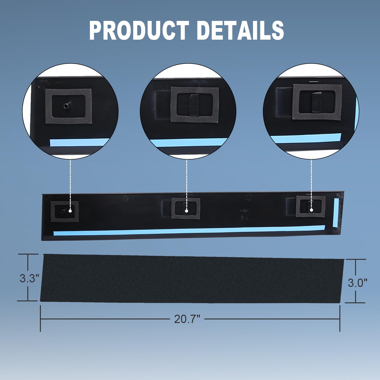CARMOCAR B-pillar molding tape attachment detail for tool-free install