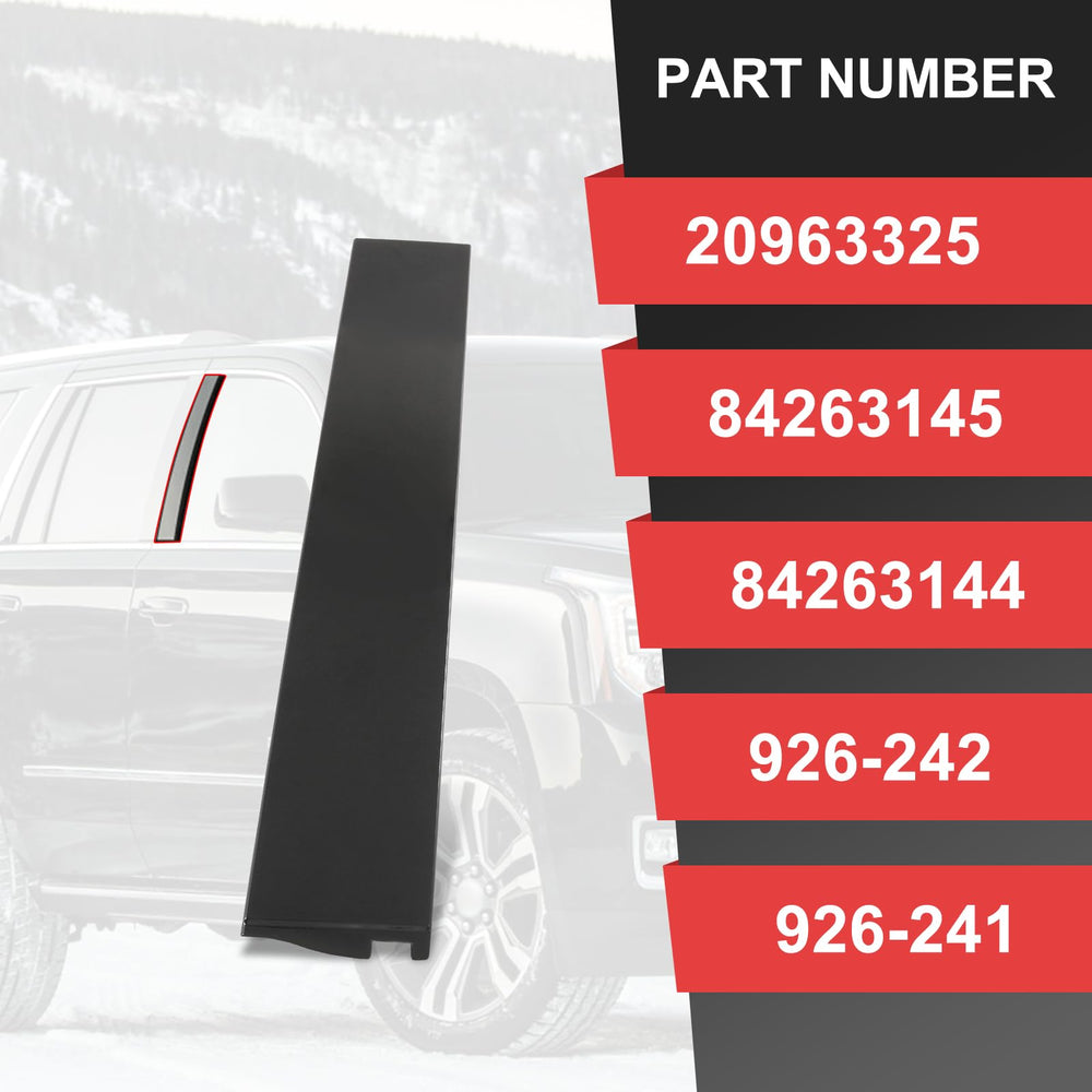 CARMOCAR packaging image of a 1-pack B pillar trim ready for replacement