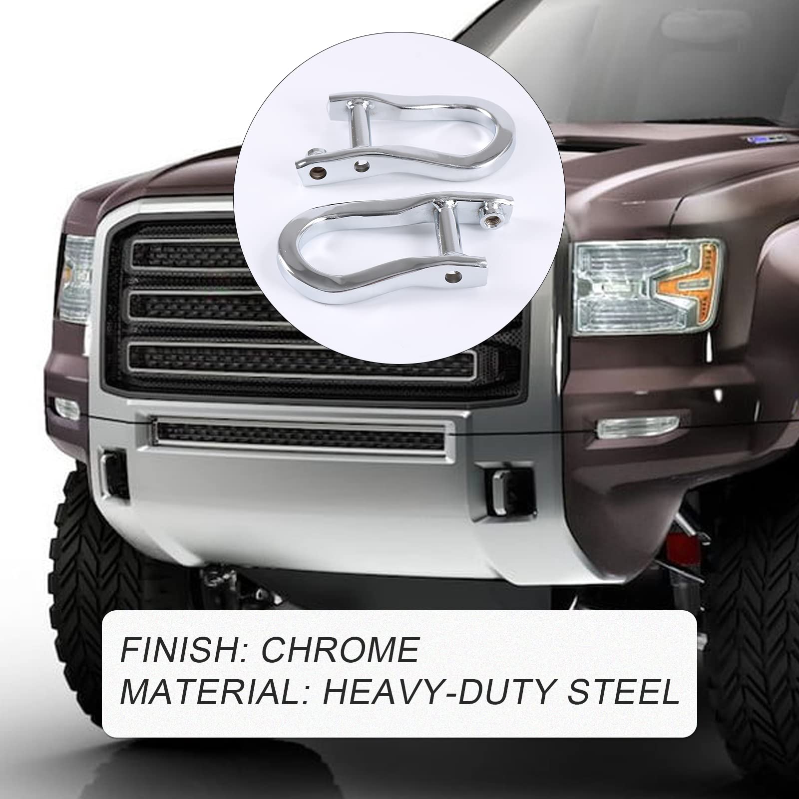 CARMOCAR tow hook demonstrates Silverado compatibility for front recovery