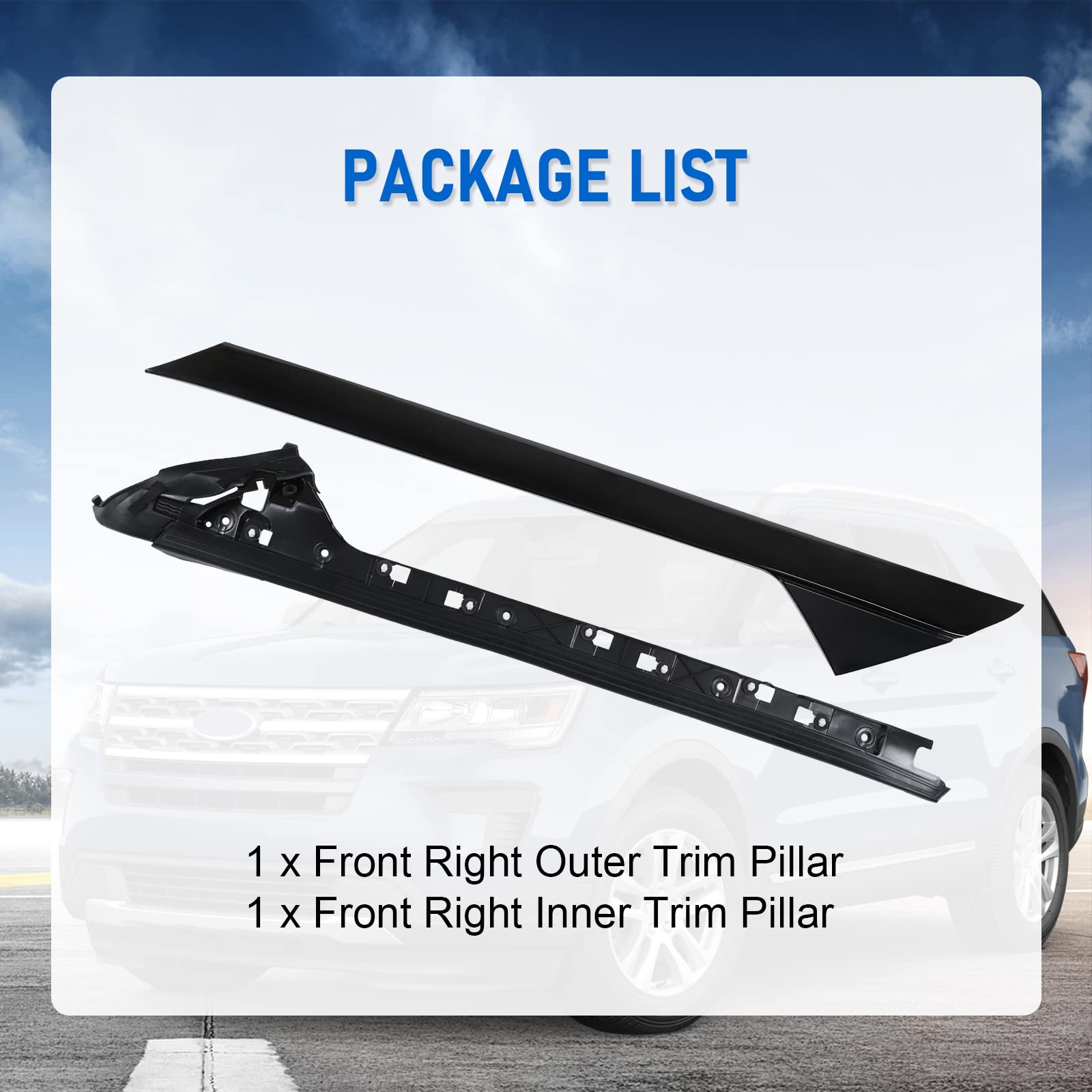 CARMOCAR Easy-install A-pillar trim with no special tools needed.