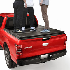 CARMOCAR hard tri-fold tonneau cover on Ford F-150 with flush bed look