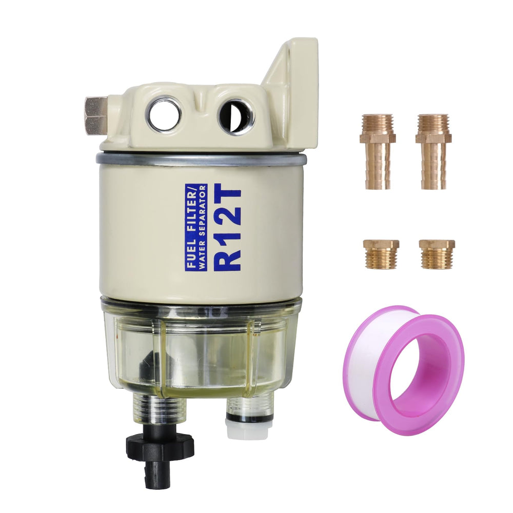 CARMOCAR marine water separator for R12T spin-on housing with 120AT fittings
