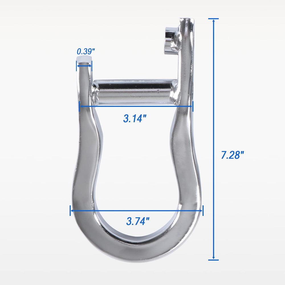 CARMOCAR tow hook chrome finish close-up showing shine and rust resistance