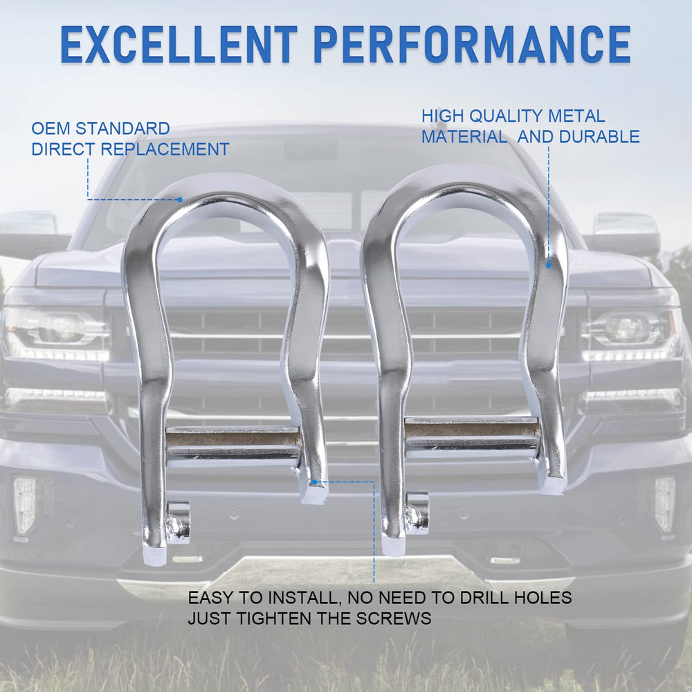 CARMOCAR tow hook installed on Silverado for front-end recovery