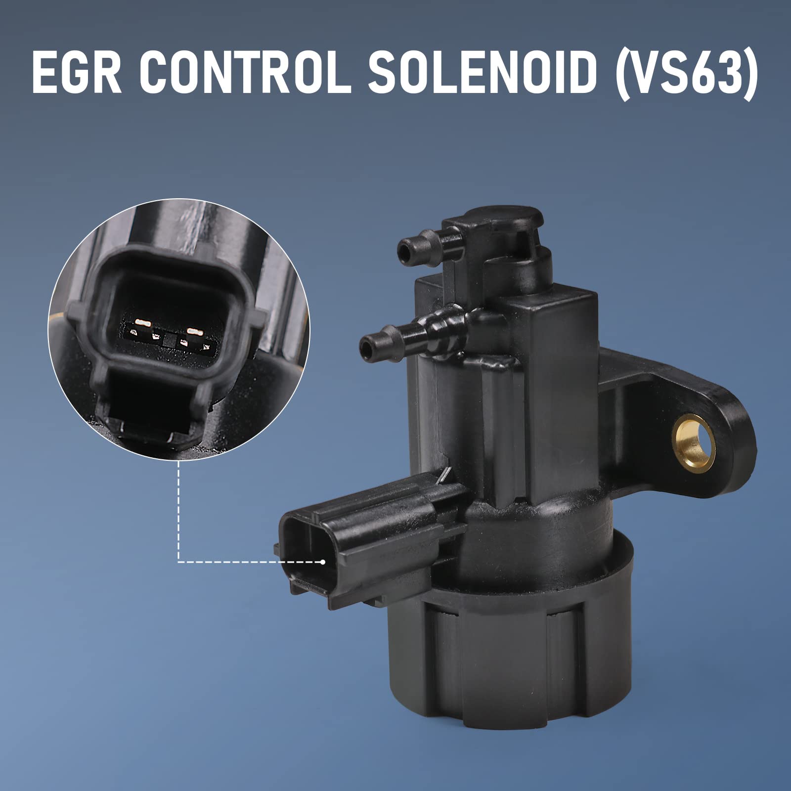CARMOCAR VS63 EGR solenoid in Ford engine bay demonstrating improved vacuum control
