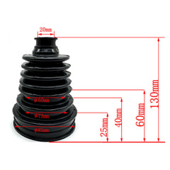 Carmoeignin silicone CV boot close-up shows thick, flexible material for sealing.