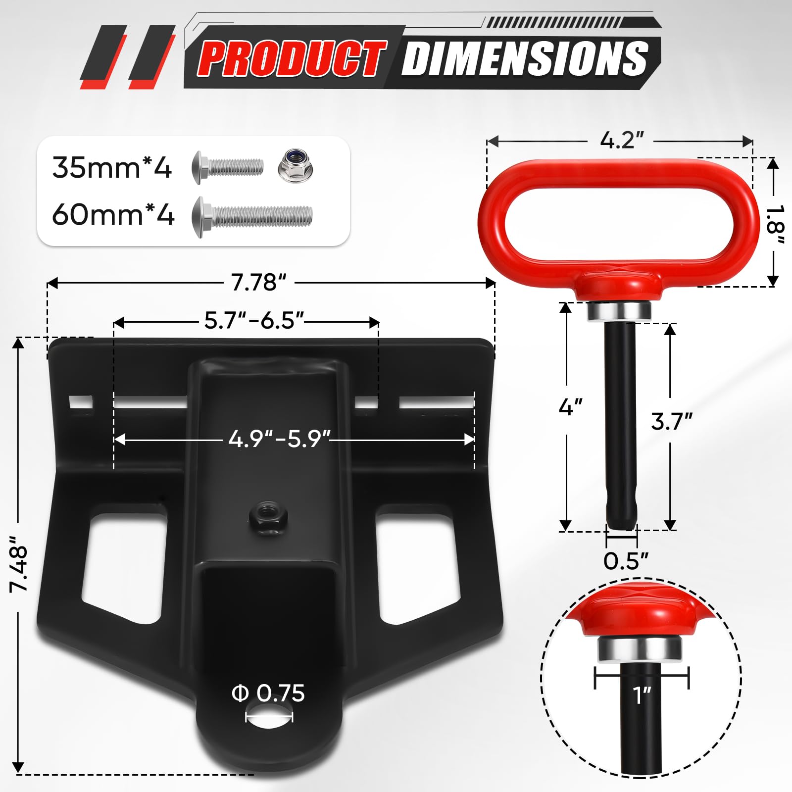 Complete towing kit included for quick setup
