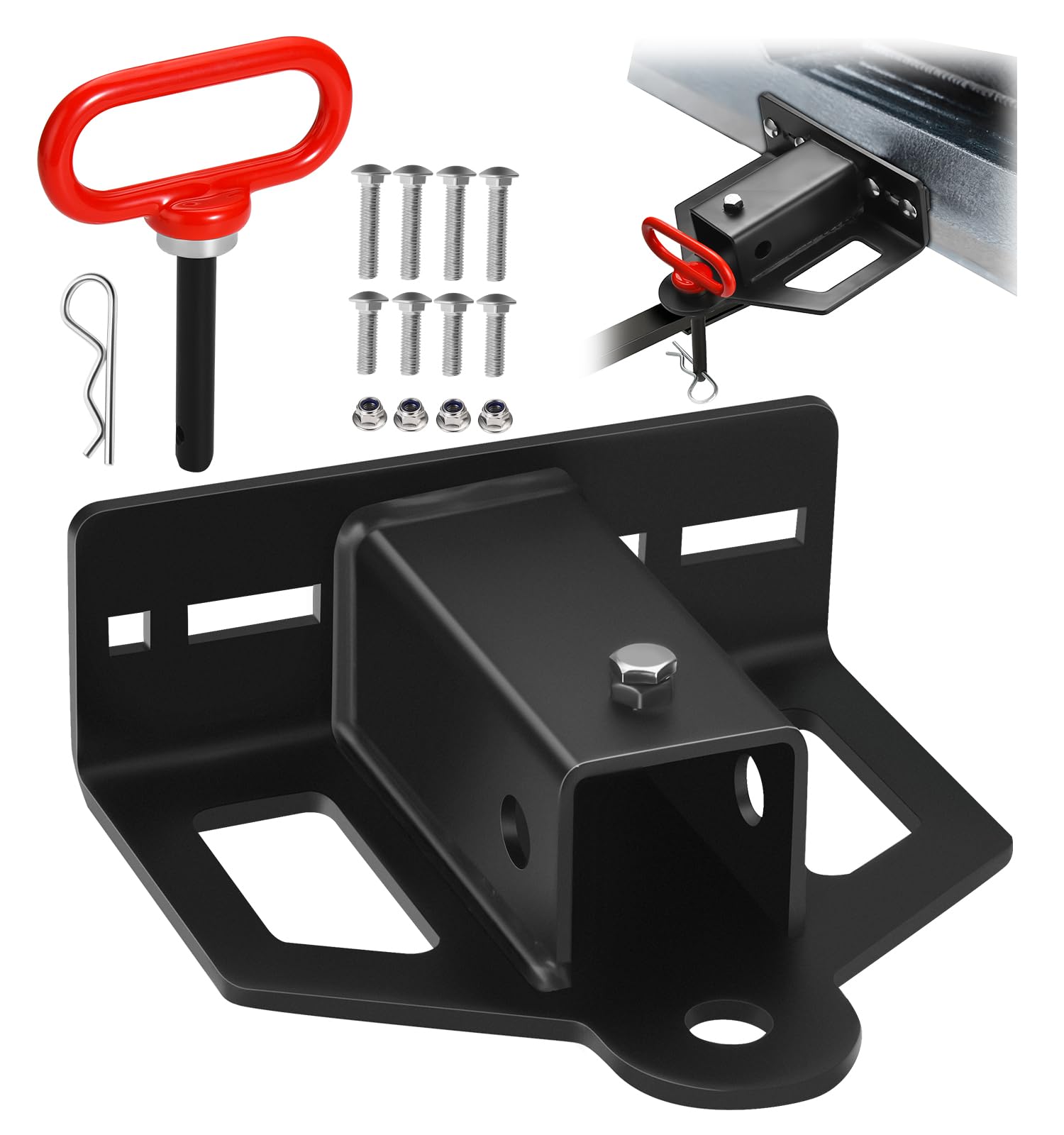 CAROD zero turn hitch with 2-inch receiver for versatile lawn towing