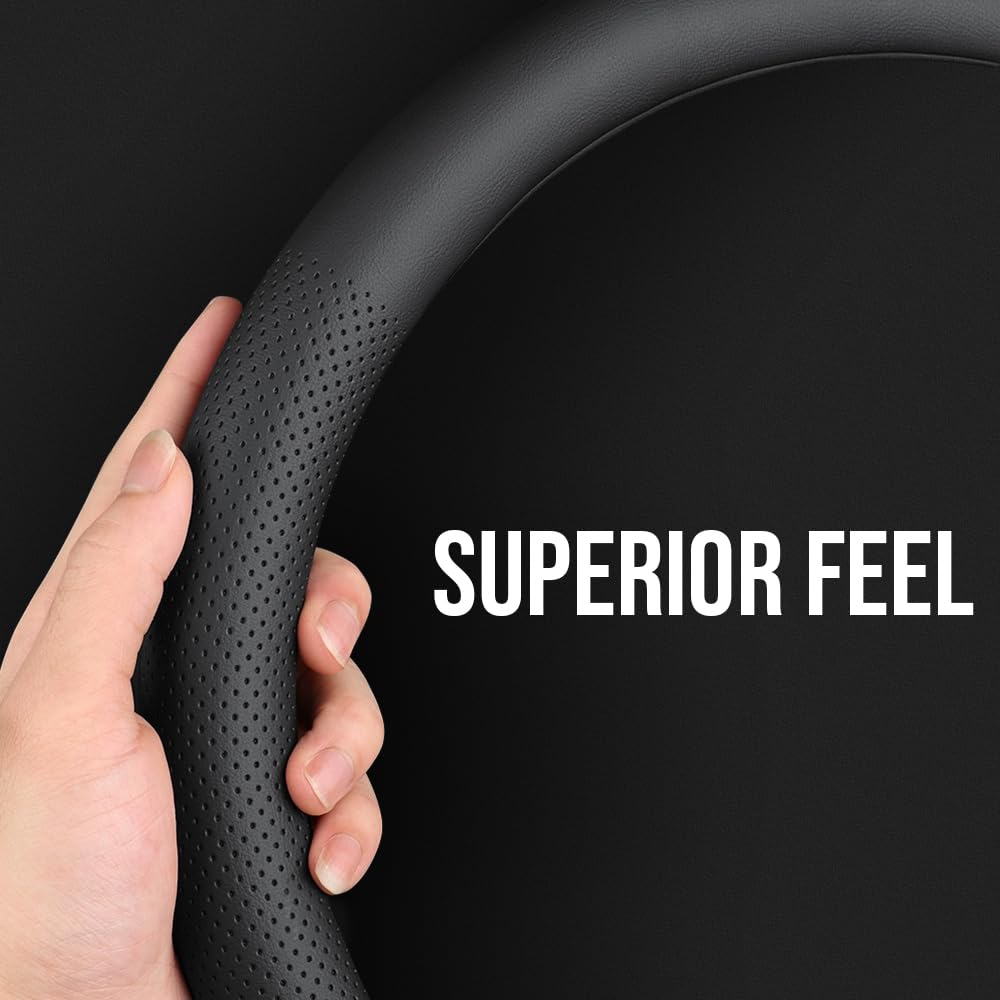 Carodi steering wheel cover non-slip inner ring for secure steering
