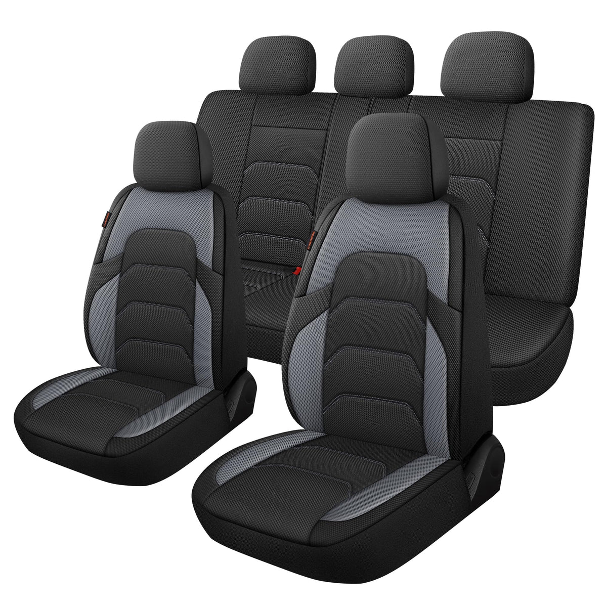 CAROMOP 3D air mesh full-set seat covers on the front seats for cooling.