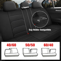 CAROMOP universal-fit seats shown in a vehicle interior.
