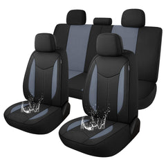 CAROMOP waterproof full seat cover in black and gray protects against spills and messes during daily commutes.