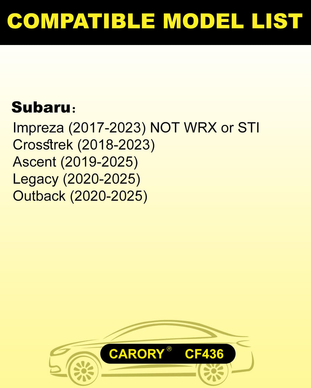 Carory cabin air filter activated carbon for Subaru Crosstrek keeps cabin fresh.