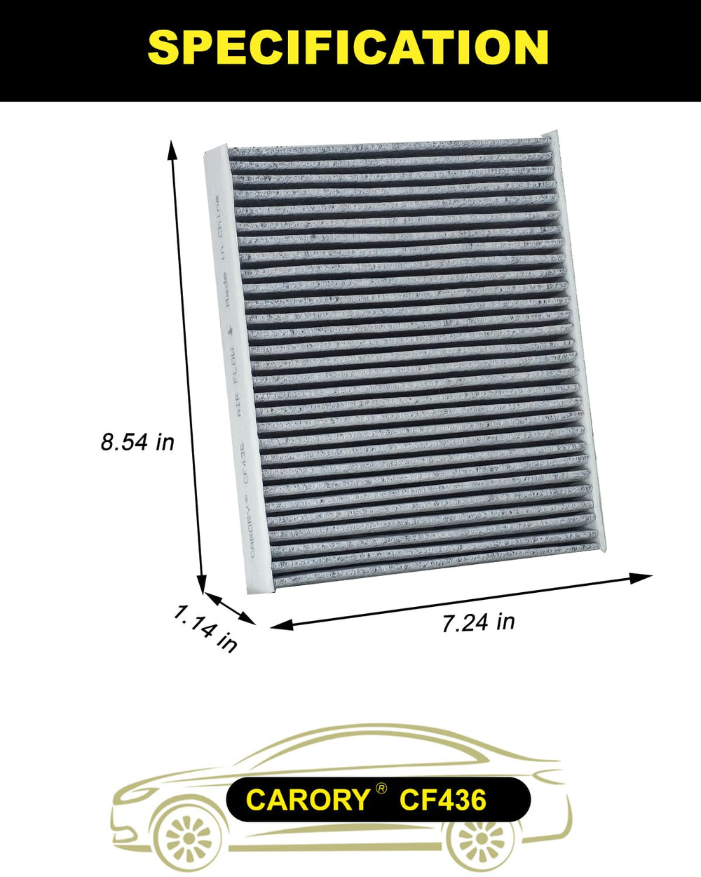 Carory cabin air filter activated carbon for Subaru Impreza reduces odors.