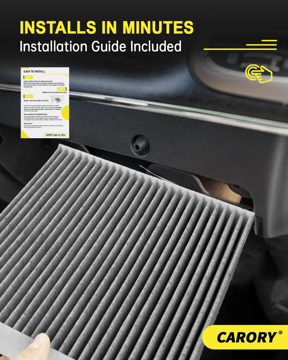 Carory cabin air filter activated carbon for Subaru Outback odor control.