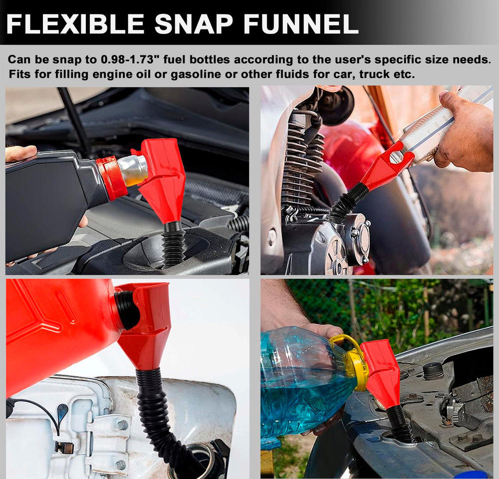CAROTUPY oil-change-with-funnel-snapping-mouth easy bottle attachment and controlled filling.