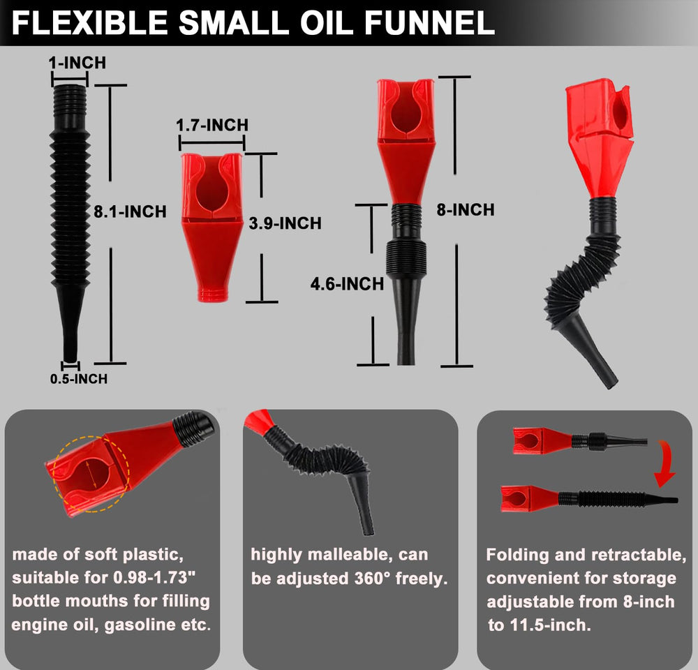 CAROTUPY oil-funnel-telescopic-abs adjustable funnel for spill-free pouring.