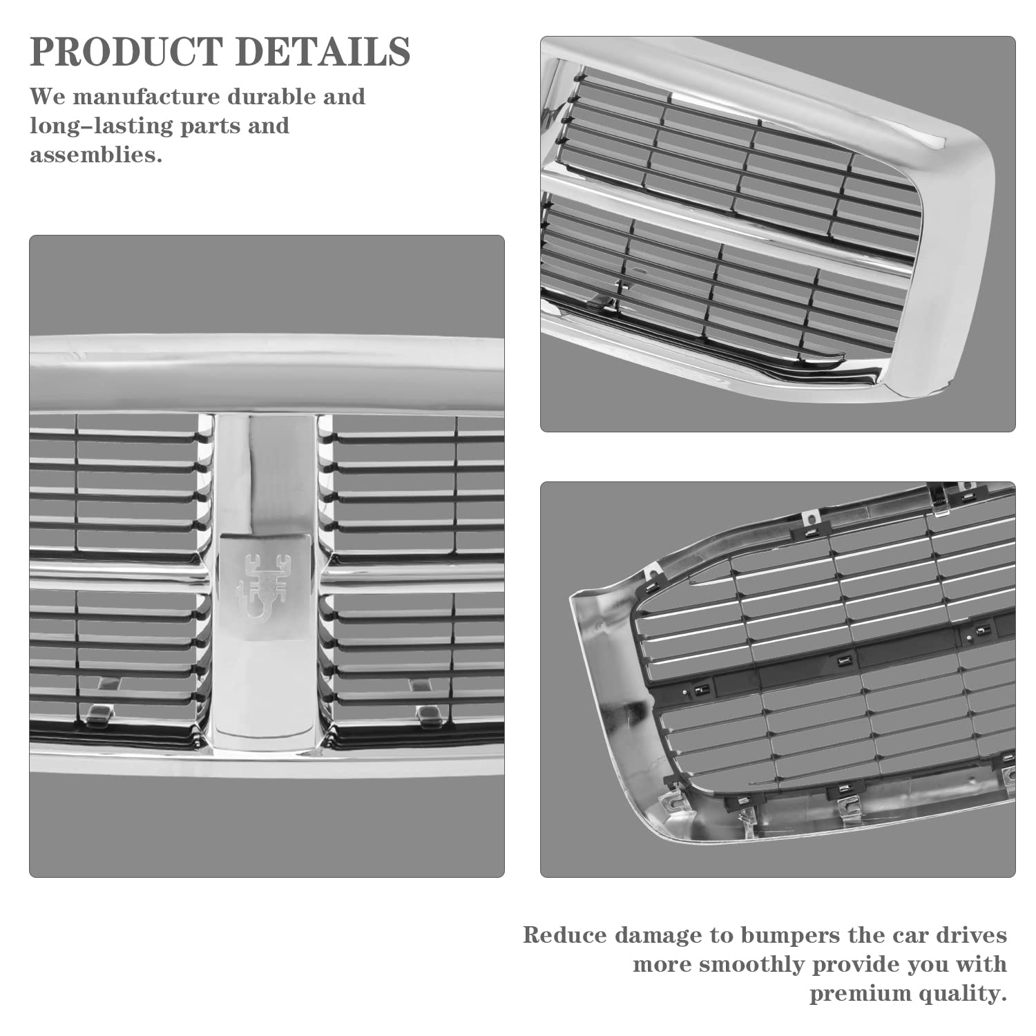 CarPartsDepot 1-year quality assurance for front grille replacement