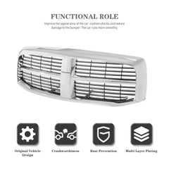 CarPartsDepot chrome black insert front grille enhances truck aesthetics