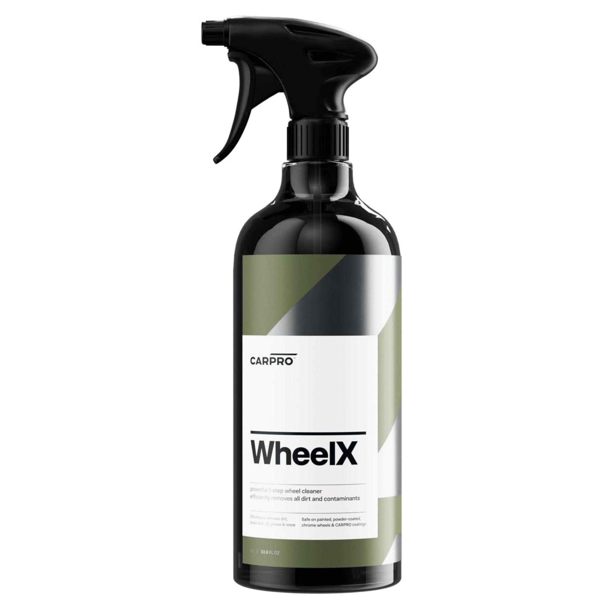 CARPRO CARRO WheelX bottle pour demonstrates fast one-step cleaning for wheels.