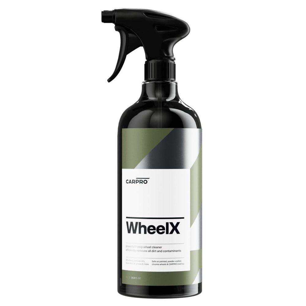 CARPRO CARRO WheelX bottle pour demonstrates fast one-step cleaning for wheels.