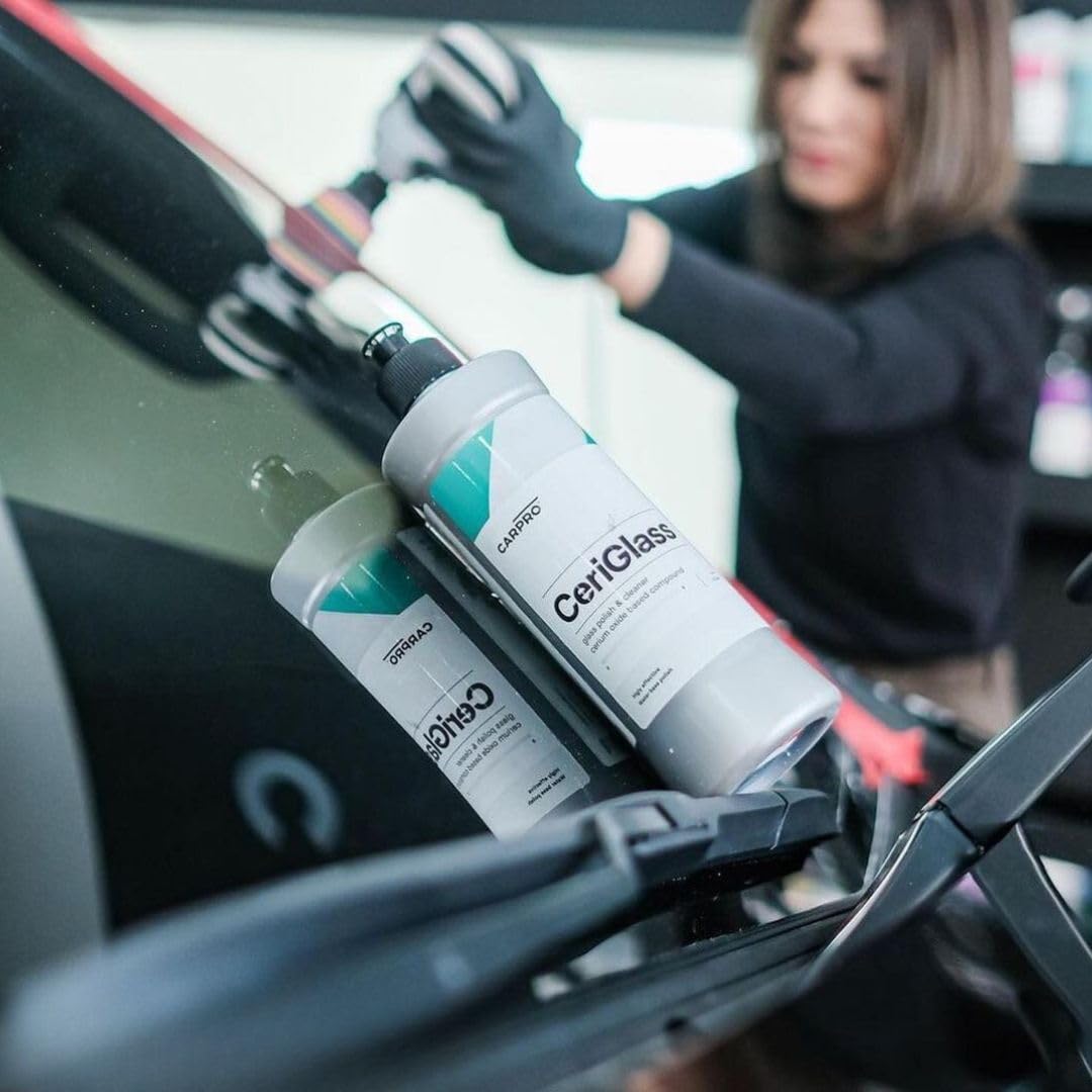 CARPRO CeriGlass reduces tiny pits for improved glass clarity.