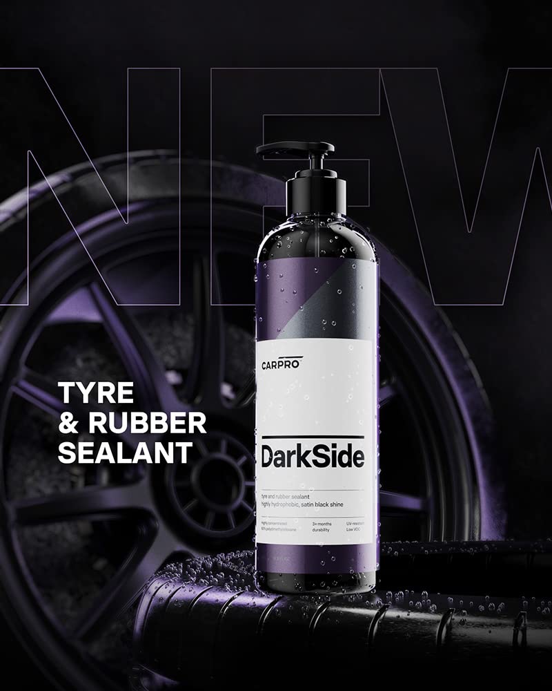 CARPRO DarkSide creates rain-ready beading on tires