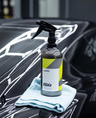 CARPRO EliXir Quick Detailer gloss beading on car panel after treatment