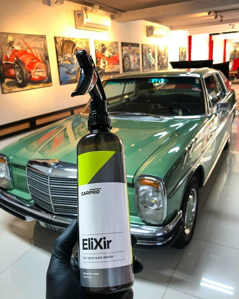 CARPRO Elixir beads water on the car hood
