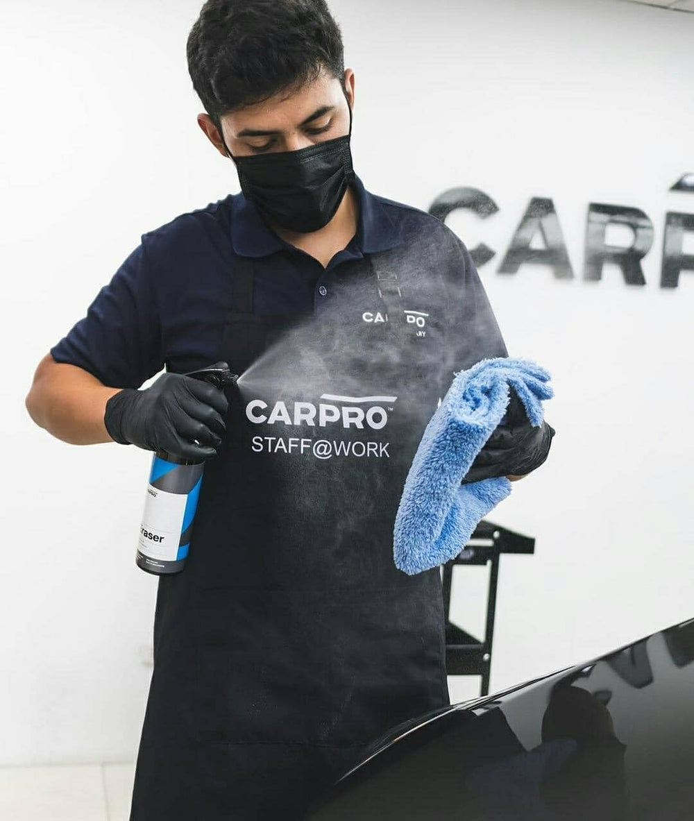 CARPRO Eraser no-silicone label indicating safe use in shops