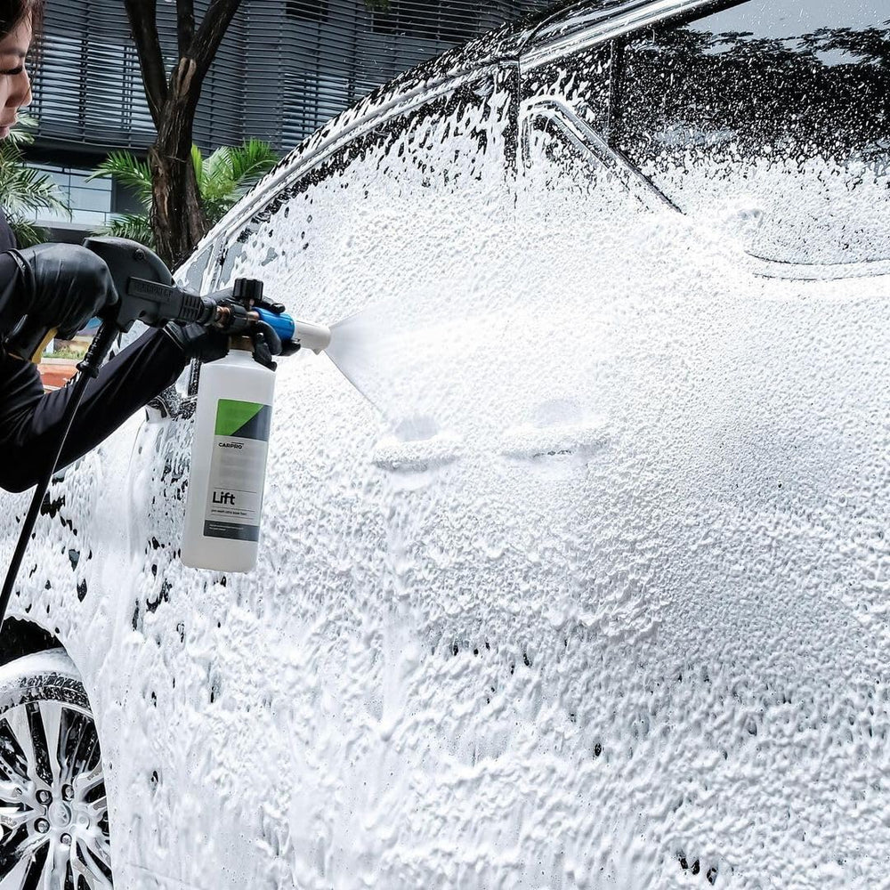 CARPRO Lift thick foam covers panels to prep stubborn grime.
