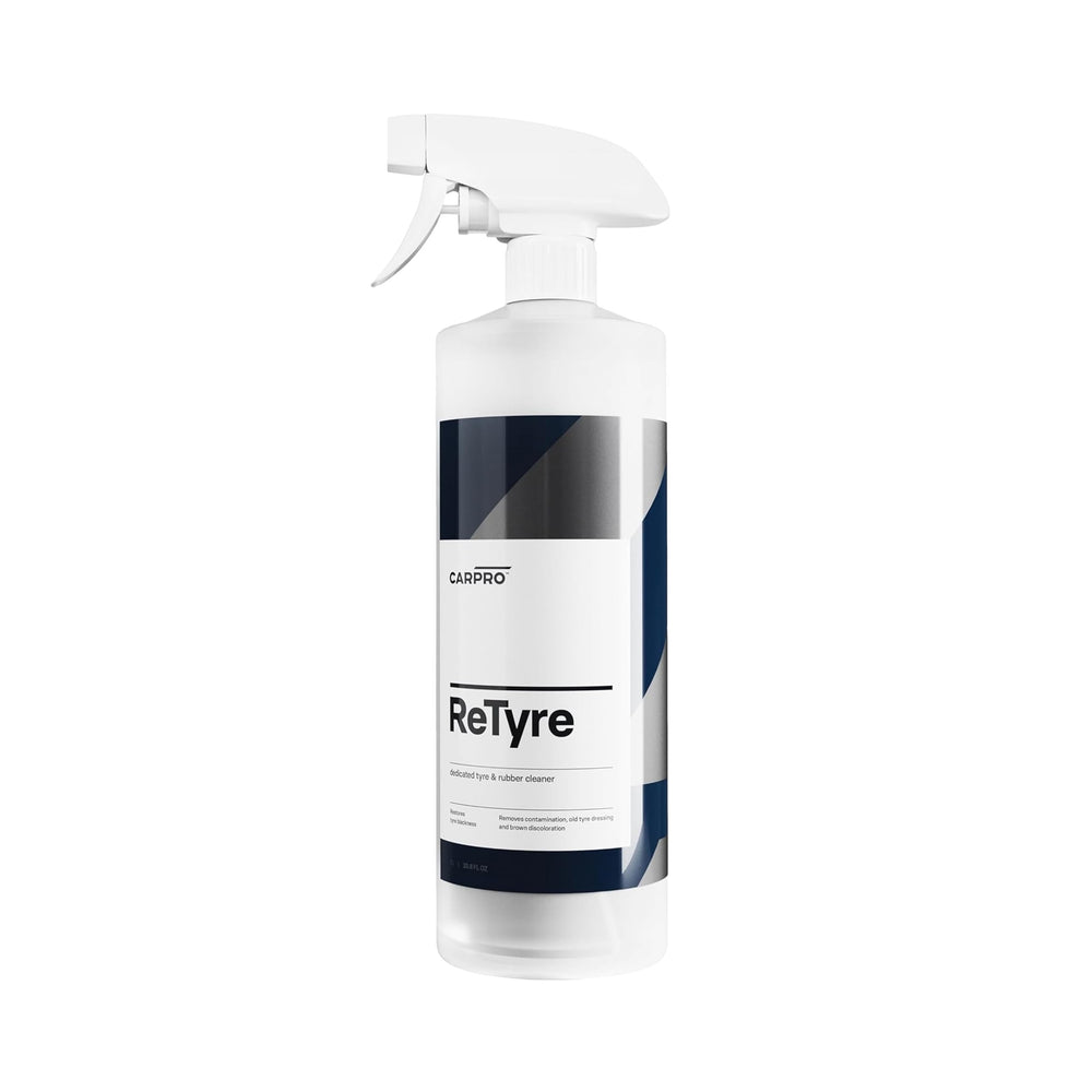 CARPRO ReTyre bottle pour demonstrates controlled application for safe cleaning