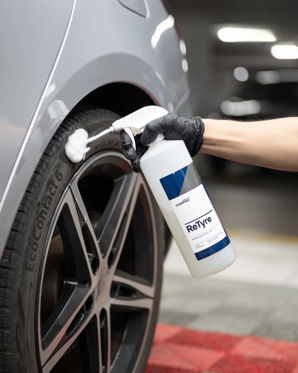 CARPRO ReTyre pore-clean reveals cleaner rubber textures