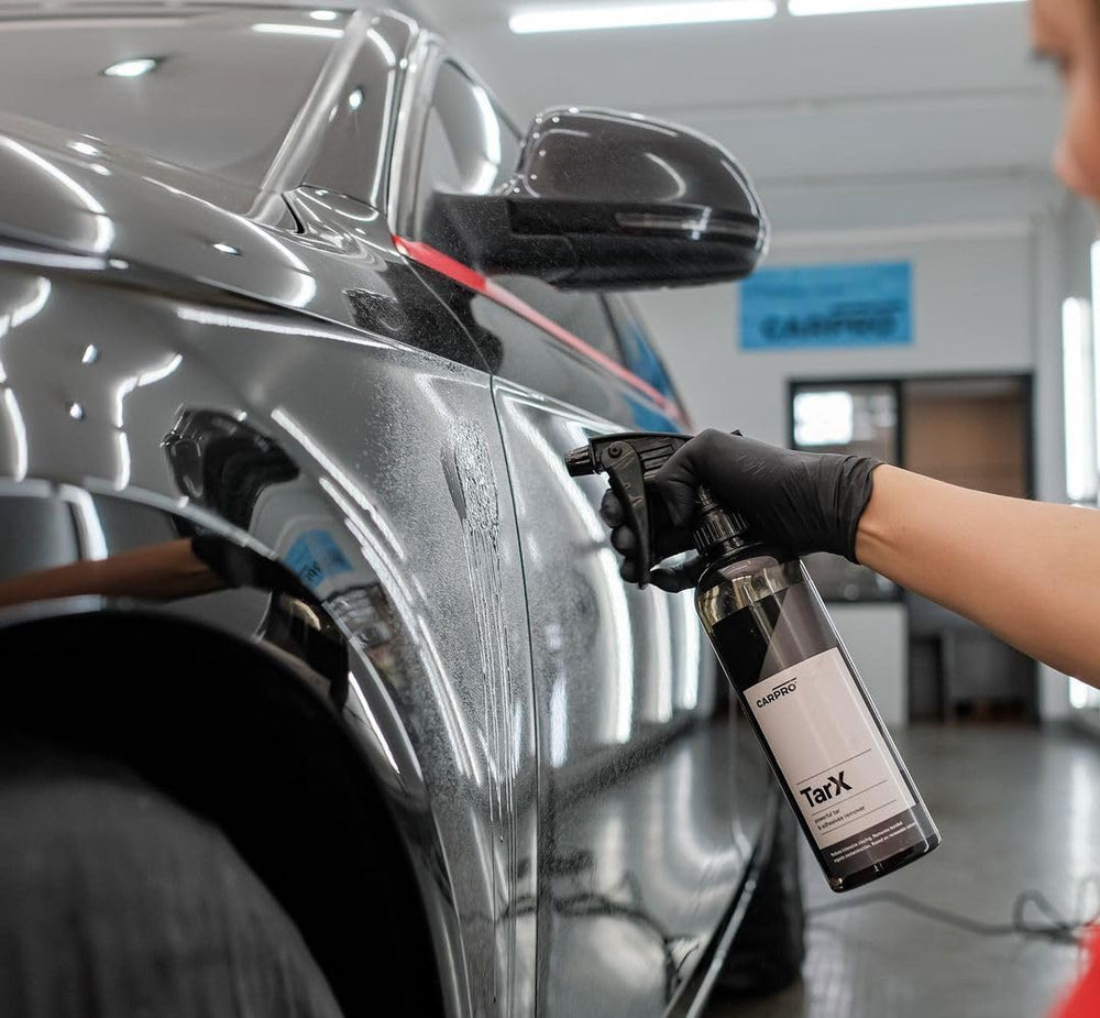TarX lifting adhesive residue from a vehicle panel safely