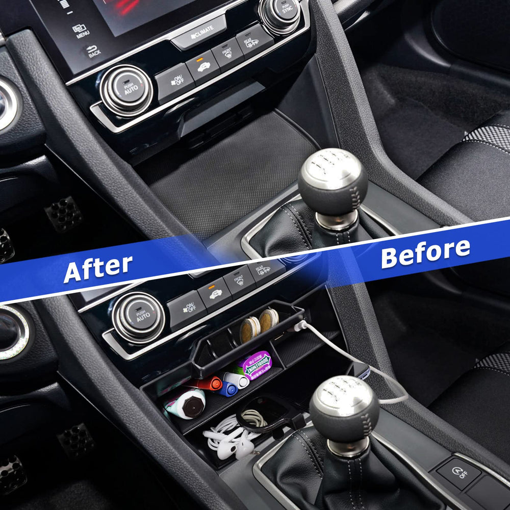 CarQiWireless multifunctional compartments help organize daily items in the Civic